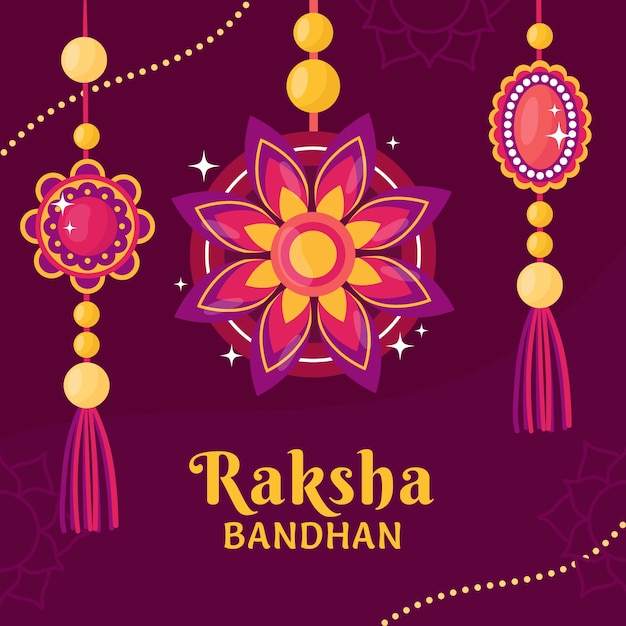 Flat raksha bandhan illustration