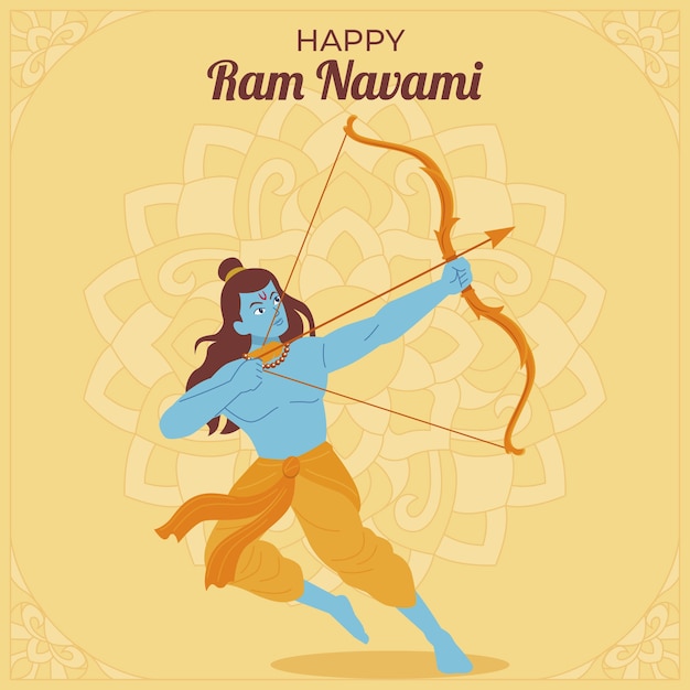 Flat ram navami illustration