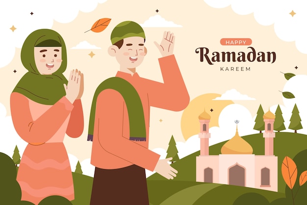 Flat ramadan background