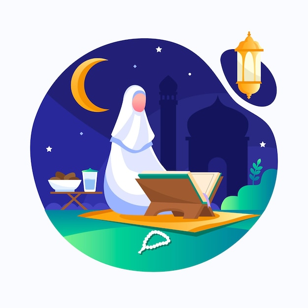 Flat ramadan illustration