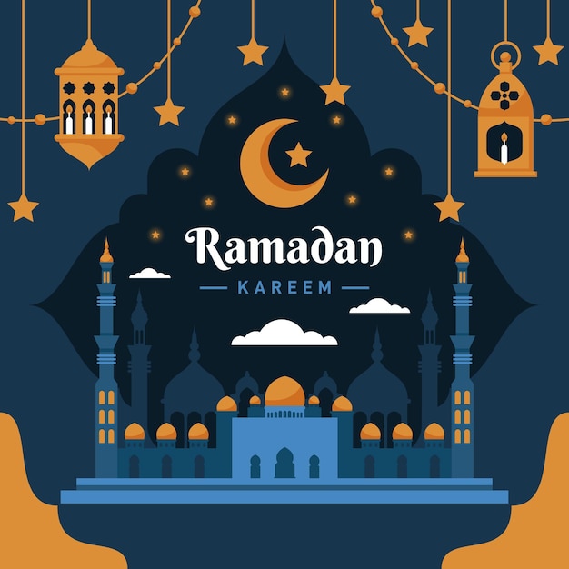 Flat ramadan illustration