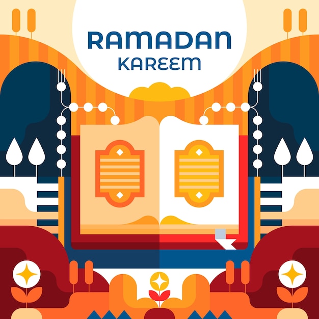 Vector flat ramadan illustration