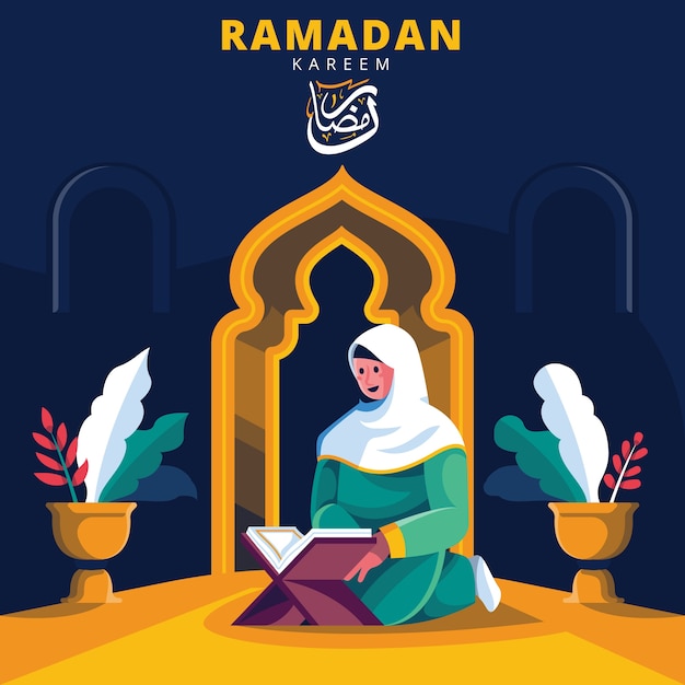 Flat ramadan illustration