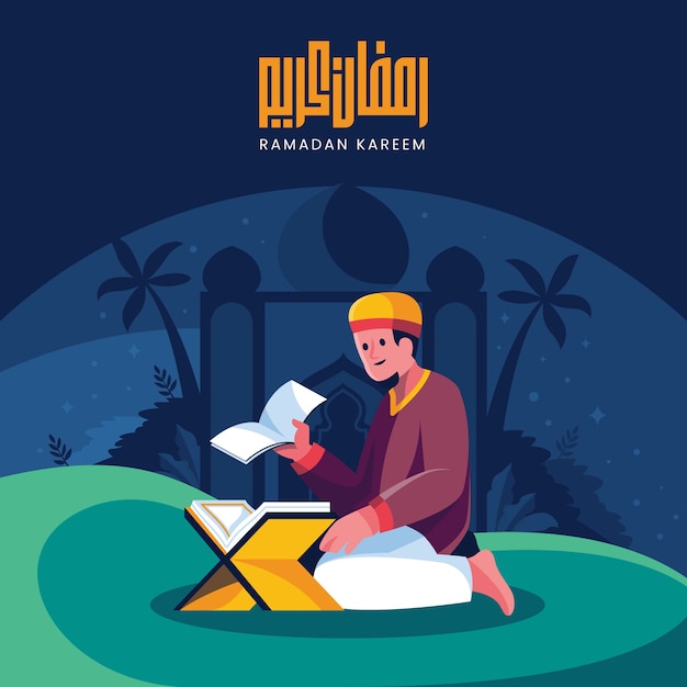 Flat ramadan illustration