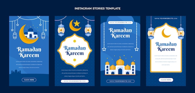 Flat ramadan instagram stories collection