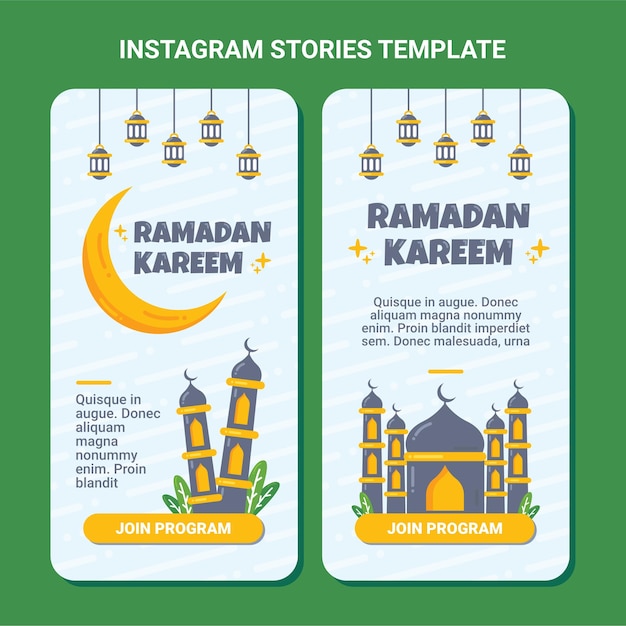 Flat ramadan instagram stories collection