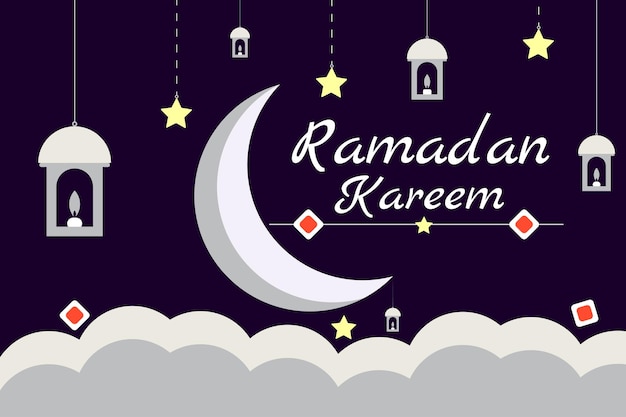 Flat ramadan kareem background