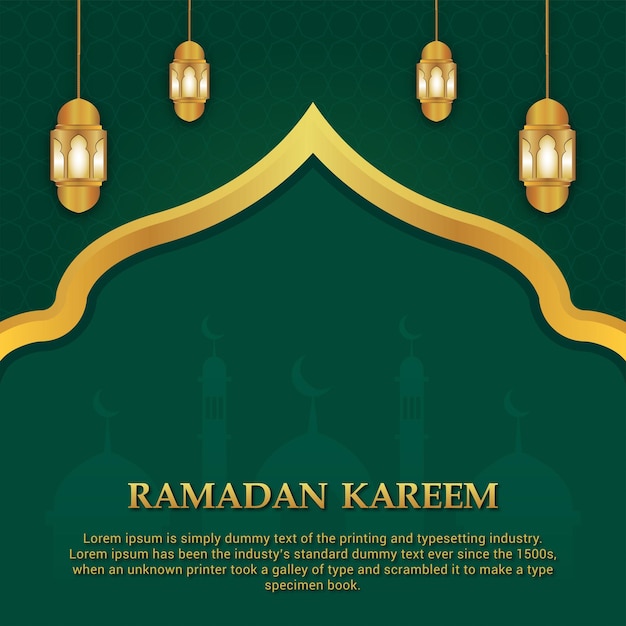 Flat ramadan kareem illustration template