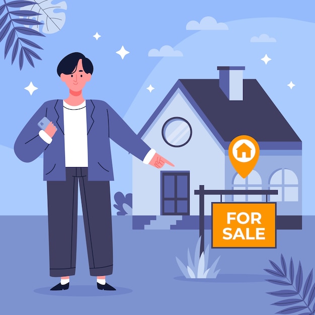 Vector flat real estate illustration