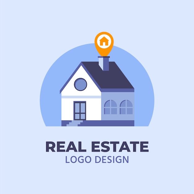 Flat real estate logo template