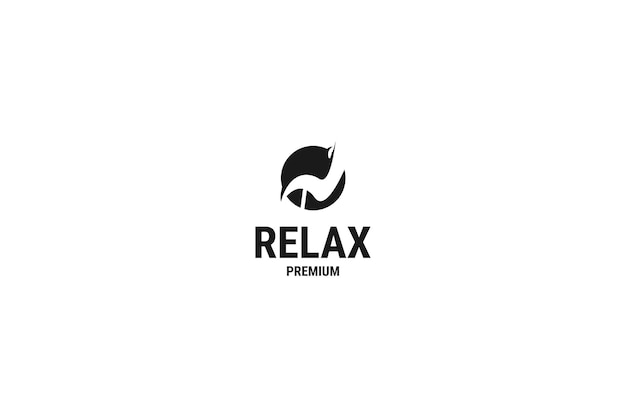 Flat relax sleep seat logo design vector illustration idea