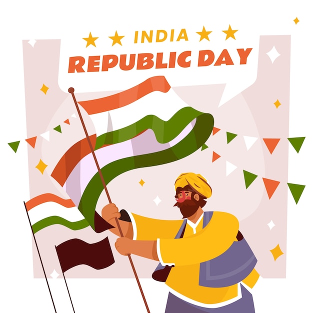 Flat republic day celebration illustration