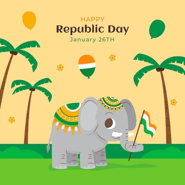 Flat republic day illustration