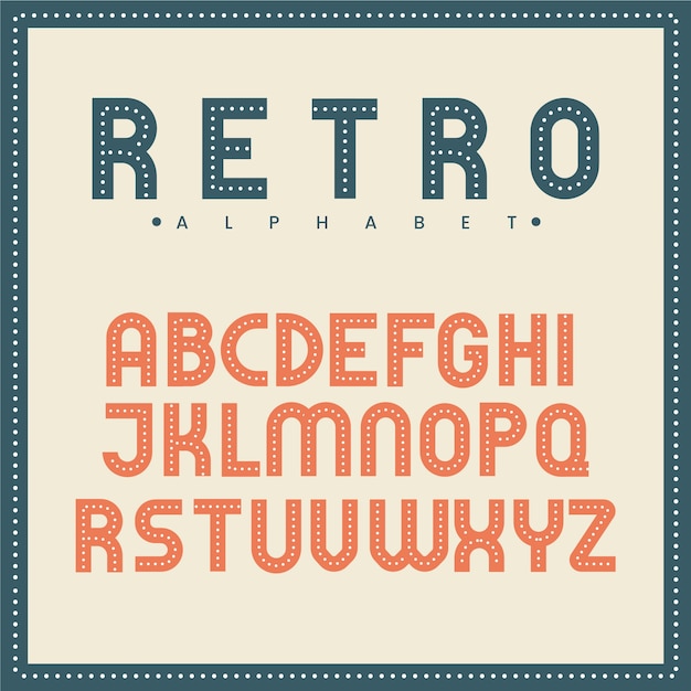 Flat retro font/alphabet collection