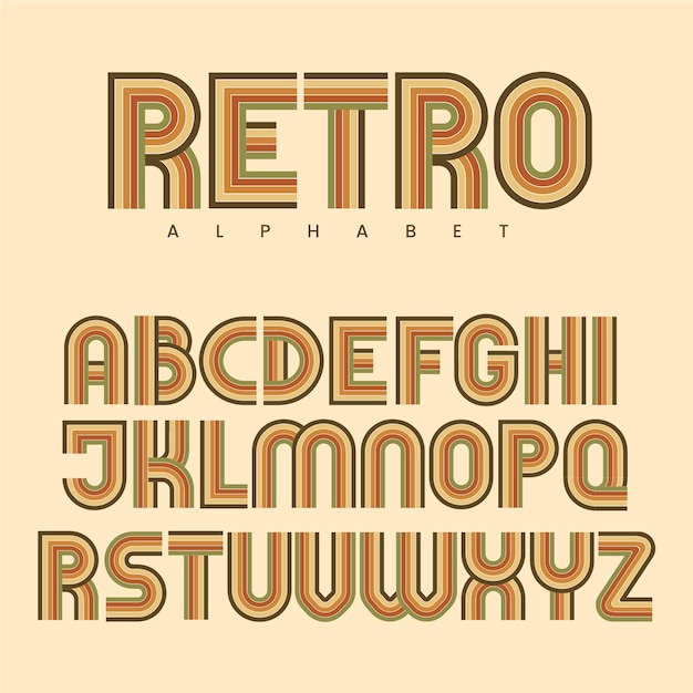 Flat retro font/alphabet collection