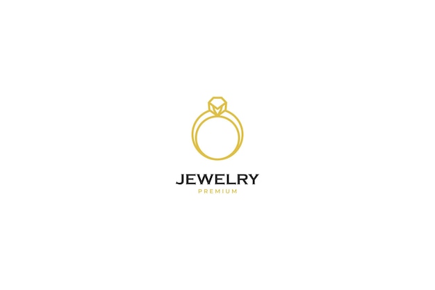 Flat ring jewelry logo vector icon design template Elegant beauty royal