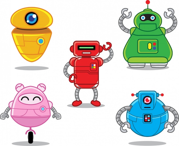 Flat robot character set