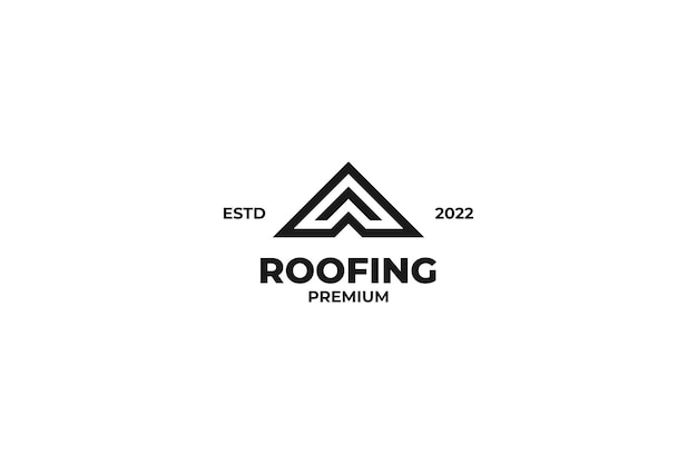 Flat roofing logo design vector illustration idea