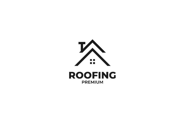 Flat roofing logo design vector illustration idea