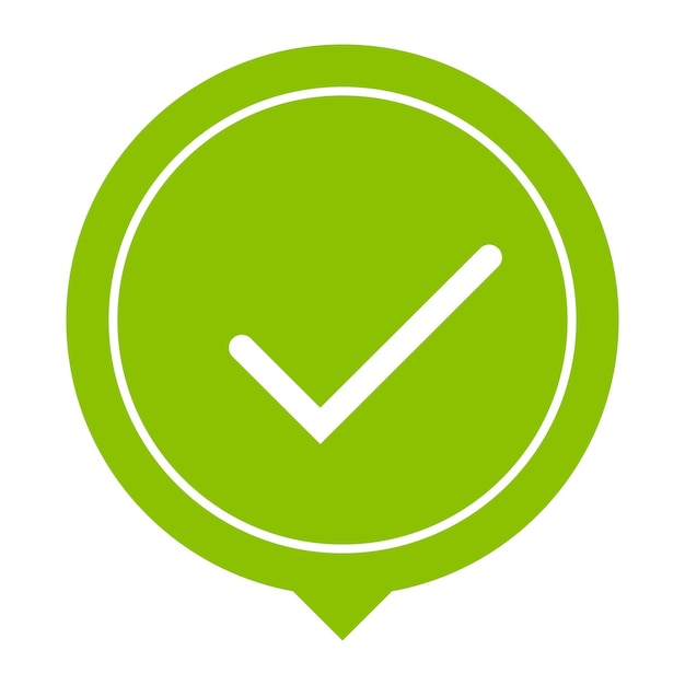 Vector flat round check mark green icon icon