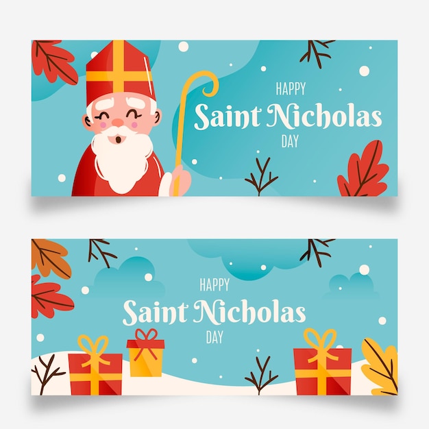 Flat saint nicholas day banner