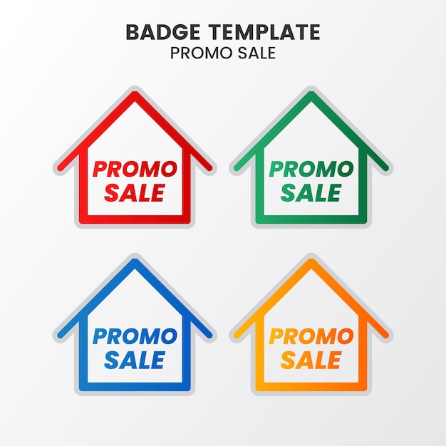 Flat sale badge template collection