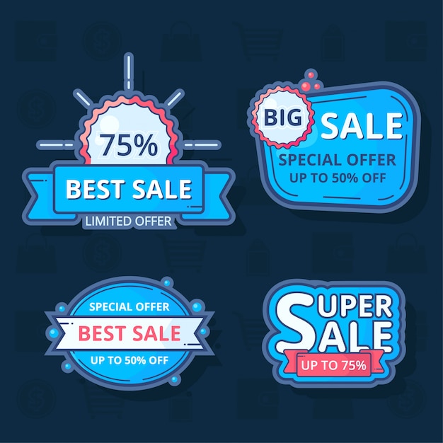 Flat sale Banner Collection with Modern Colors