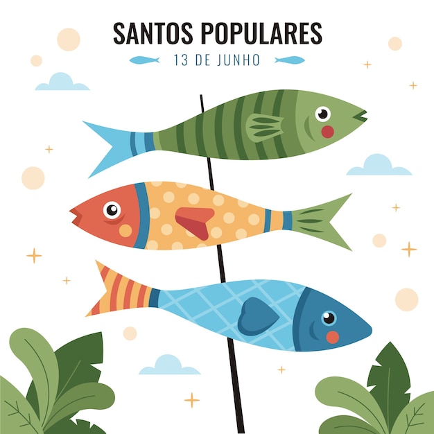 Flat santos populares illustration