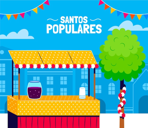 Flat santos populares illustration