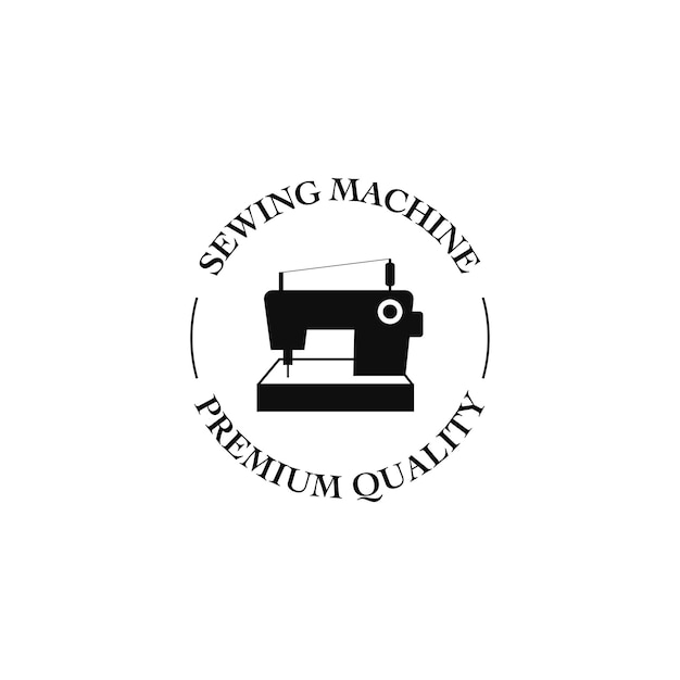 Flat sewing machine for tailor logo design illustration idea