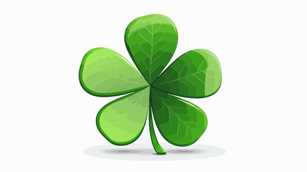 Flat Shamrock Icon Vector on White Background