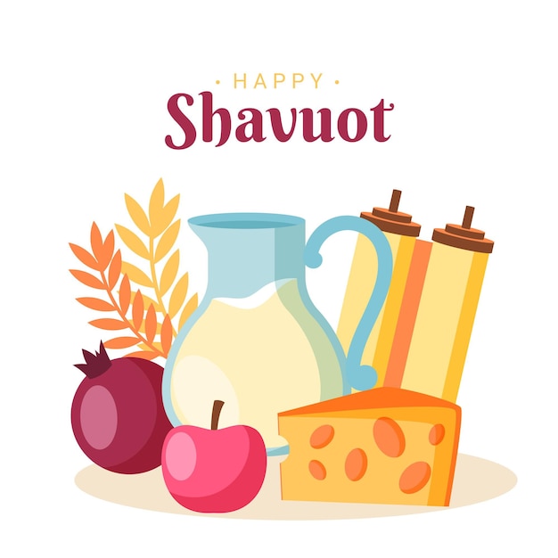 Flat shavuot illustration