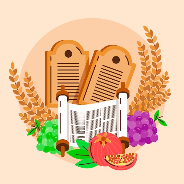 Flat shavuot illustration