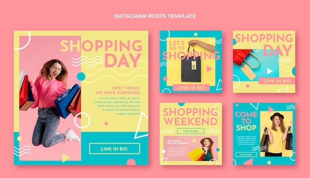 Flat shopping center instagram posts collection