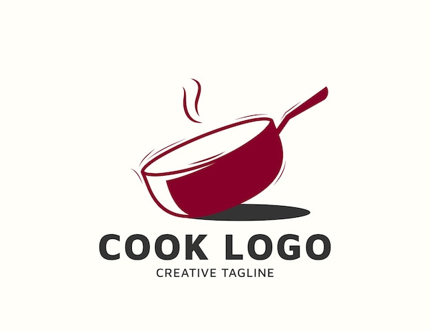 Flat simple cook logo design