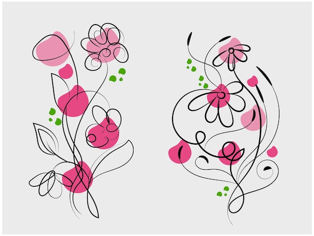 Flat simple flower outline illustration