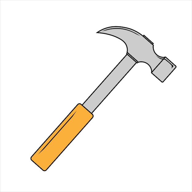 Flat simple illustration of simple hammer for web and app Flat style