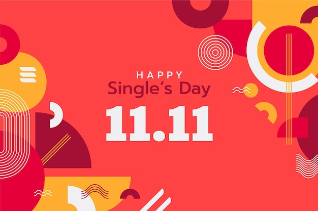 Flat single's day background