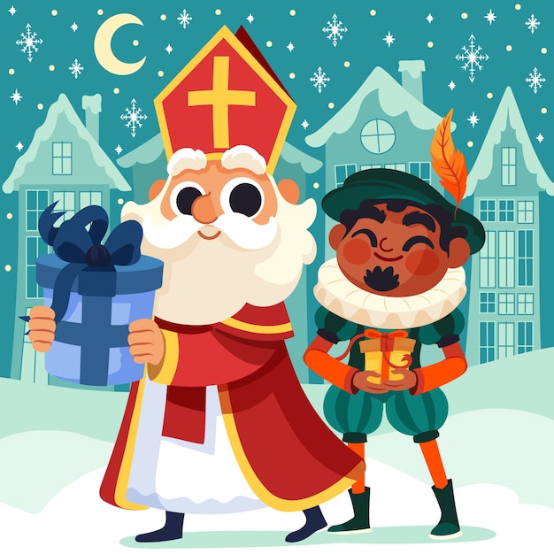 Flat sinterklaas illustration