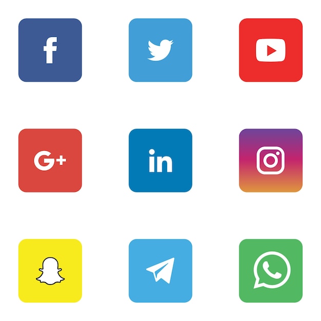 flat social media icons