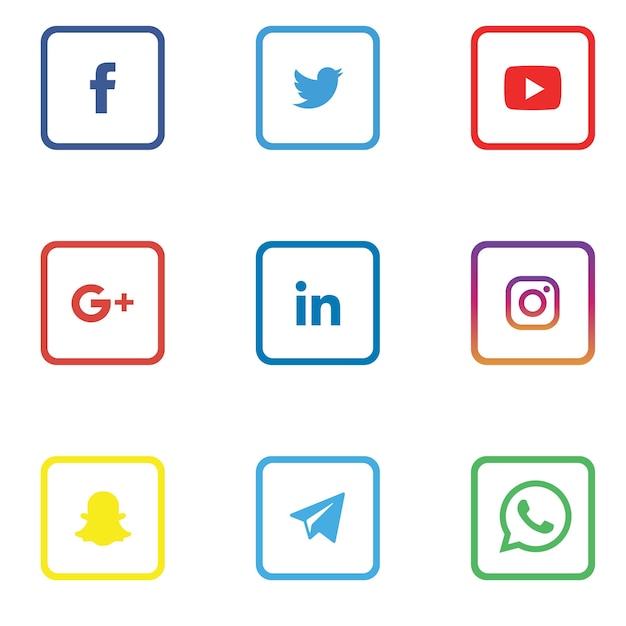 flat social media icons