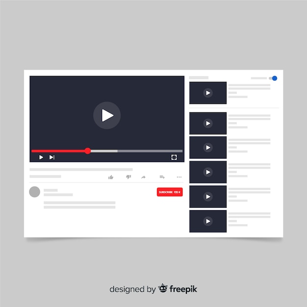 Flat social media multimedia player template