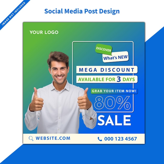 Vector flat social media sale post template