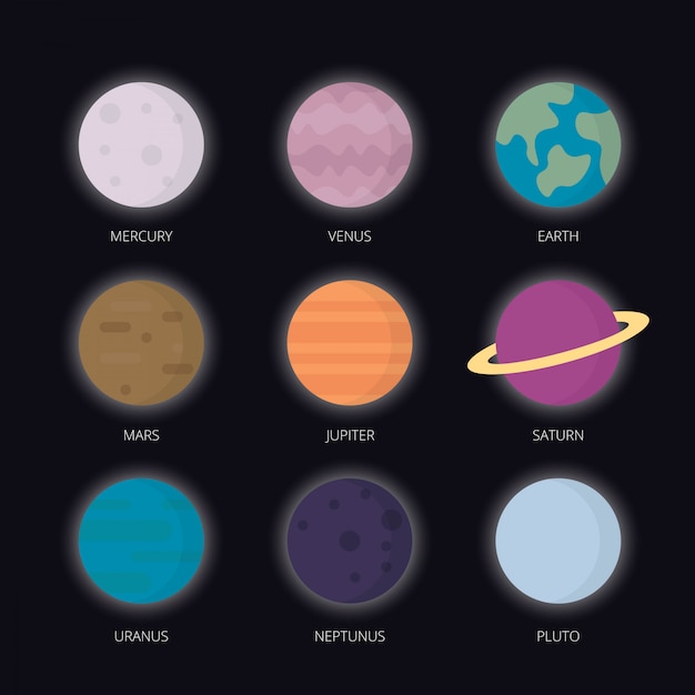 FLAT SOLAR SYSTEM PLANETS