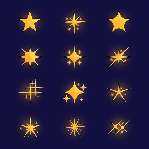 Flat sparkling star collection