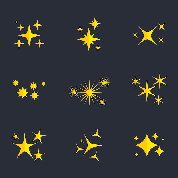 Flat sparkling star collection