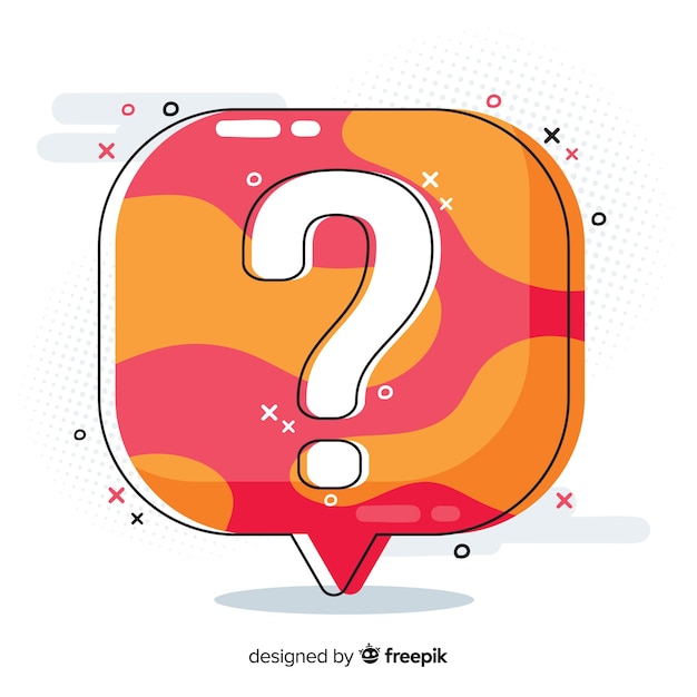 Flat speech bubble with question mark