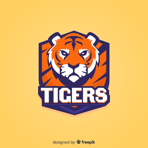 Flat sport tiger logo