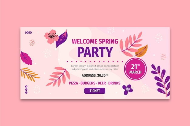 Flat spring banner template