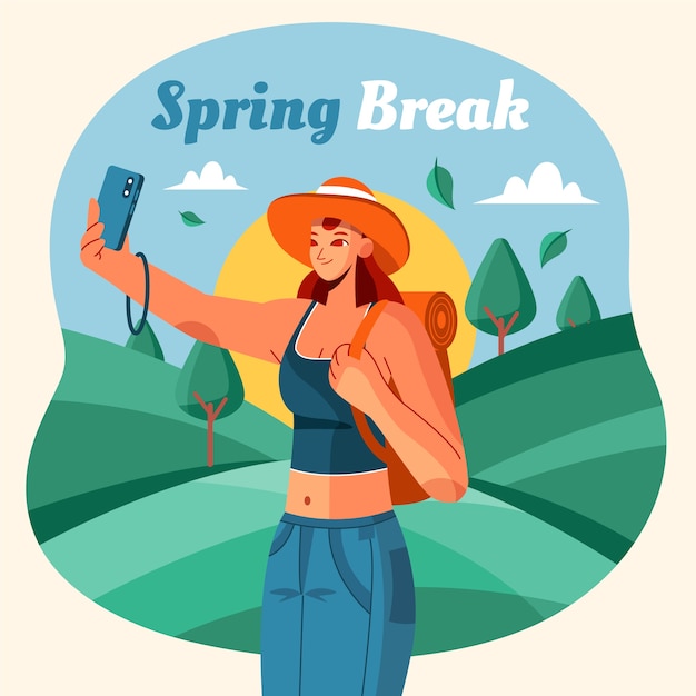 Flat spring break illustration